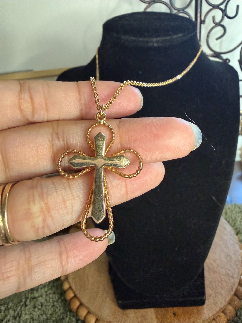 Sarah Coventry Gold-Tone Cross Pendant Necklace